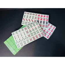 Set Of 144~Mahjong Tiles~Green Backs~Play, Crafts Jewelry Travel 7/8" NEW