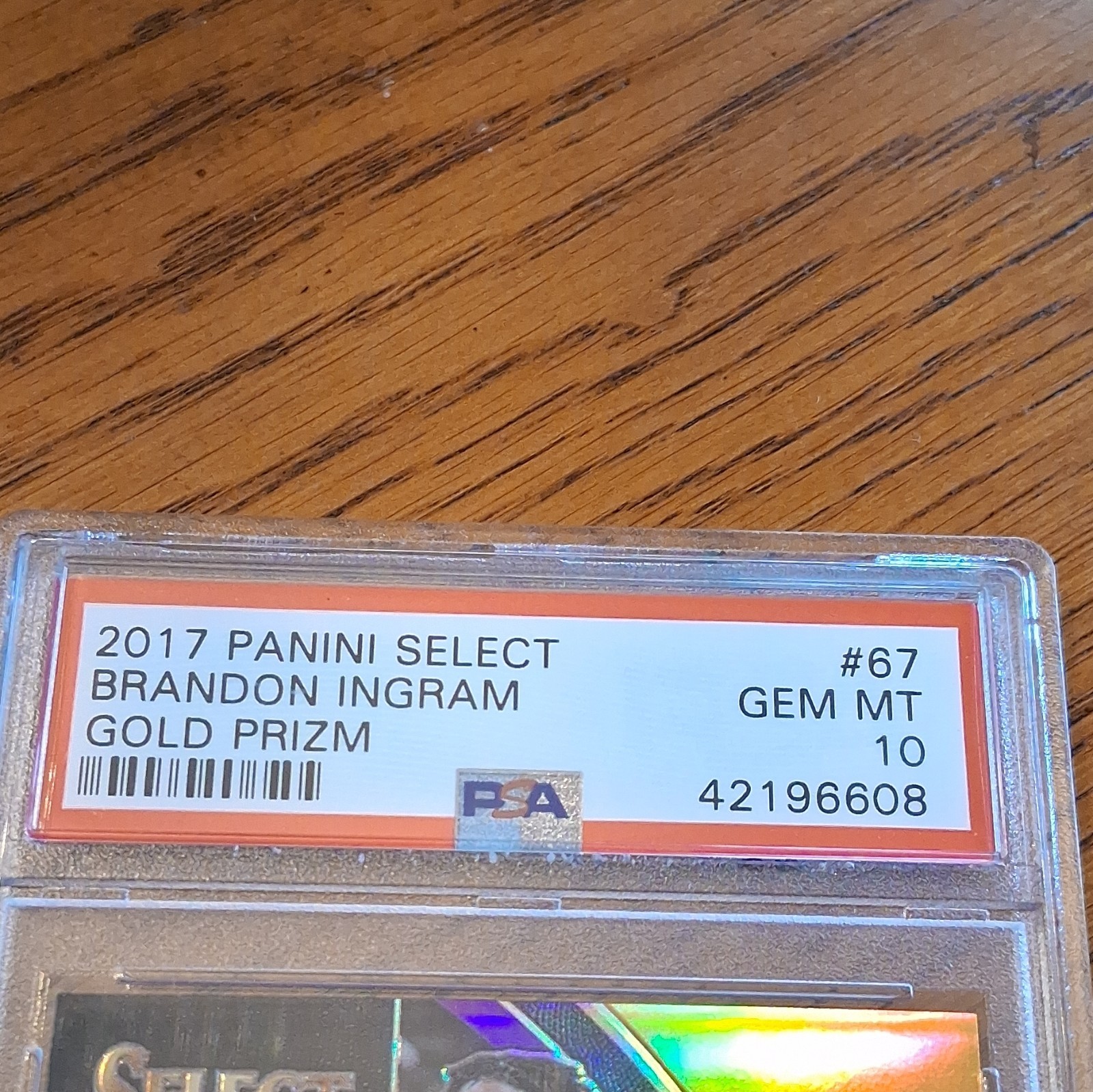 Panini 2017-18 Select Concourse Brandon Ingram Gold Prizm #67 PSA 10 /10 view 4