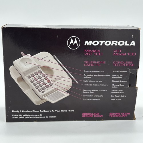 Motorola VST Model 100 Cordless Phone Vintage with Original Box (Needs Battery) - Zdjęcie 2 z 11