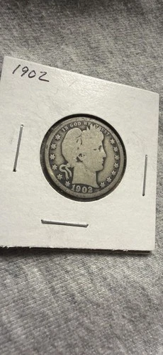 1902 Barber Quarter Silver 25C Circulated US Coin Business Strike Uncertified