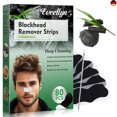 Eveellyn Mitesserentferner Stripes, 80 Stück Mitesser Entferner,