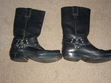 Mens sancho black harness biker /cowboy boots