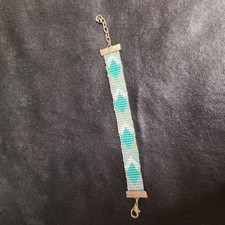 handmade silver turquoise beaded bracelet