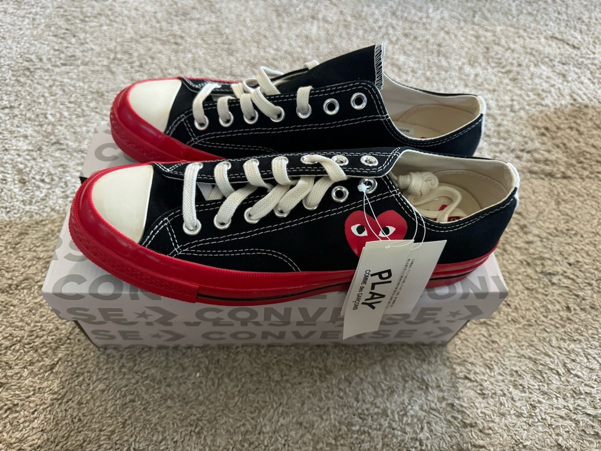 Converse x COMME des GARCONS PLAY Chuck 70 Low Black Red Sole Size