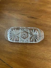 Anchor Hocking Clear Prescut STAR Butter Dish Bottom Only 7.25"x3" VTG