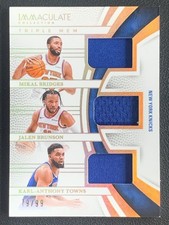 Mikal Bridges,Jalen Brunson,Karl-Anthony Towns 2024-25 Immaculate Triple Mem /99