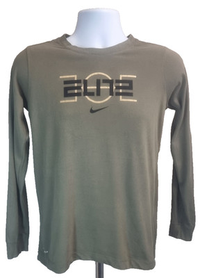 Nike Khaki Oberteil Jungen Large Elite Dri-Fit Langarm Grafikdruck Activewear