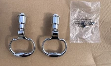 NEW Baldwin Estate DROP RING PULLS 5022.260.MR Polished Chrome Open Box Pair L/R