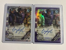 Casey Golden Autograph 1st Bowman 2019 Bowman Chrome Colorado Rockies 2 Card