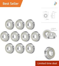 Durable 10PCS F623 ZZ Flanged Ball Bearings 3 10 4mm - ABEC 1P0 Z2 Tolerance