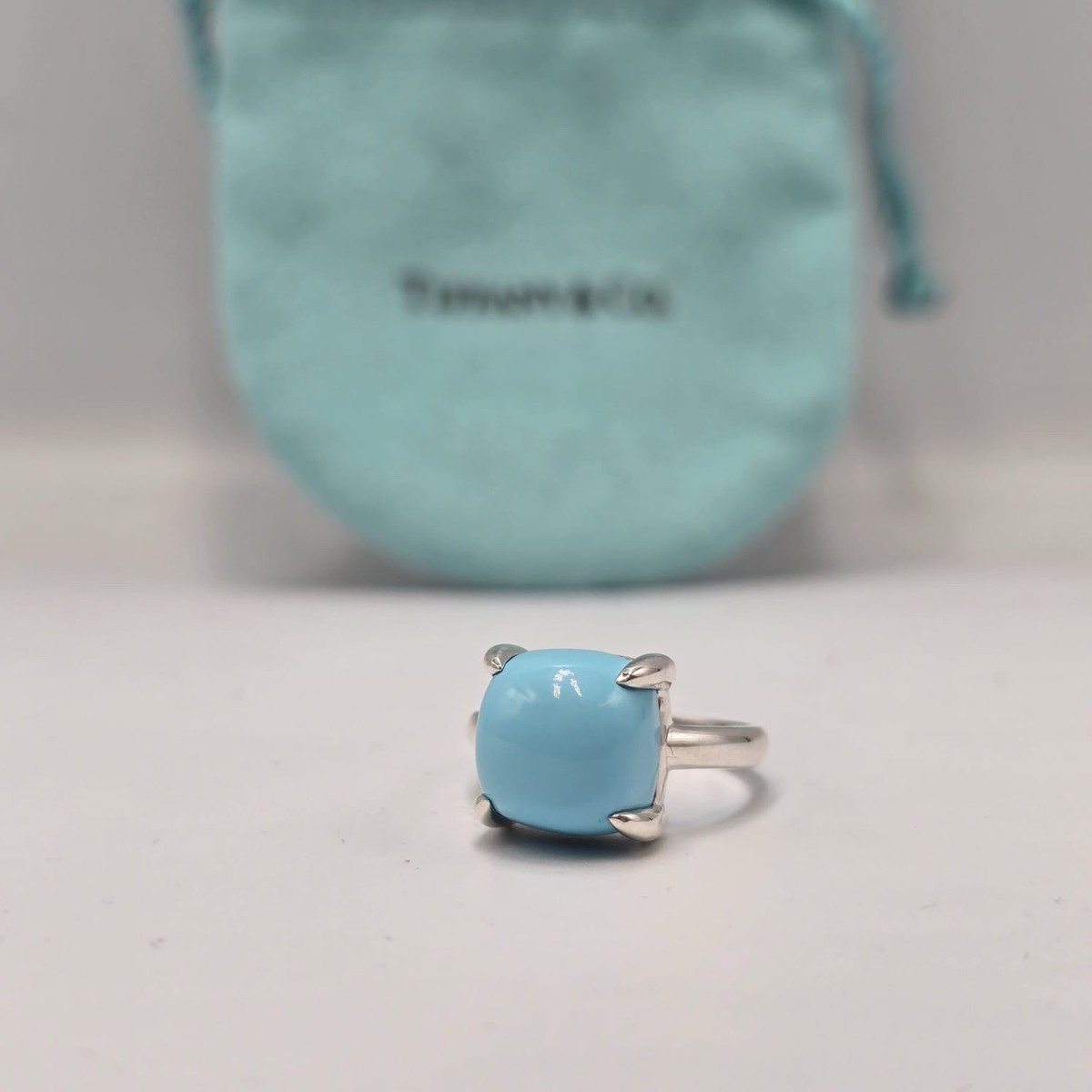 Tiffany & Co. Paloma Picasso Silver Turquoise Sugar Stack Cushion