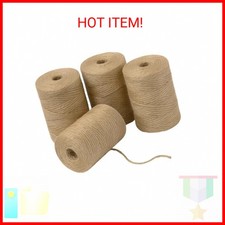 Gardzen 4 Pack Natural Jute Twine String 328 ft Each , 3-Ply Durable Brown Craf