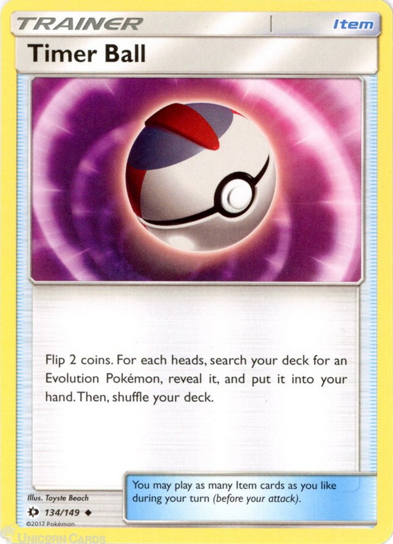 Timer Ball 134/149 : Uncommon Mint/Near Mint Pokemon Card : SM01: Sun & Moon