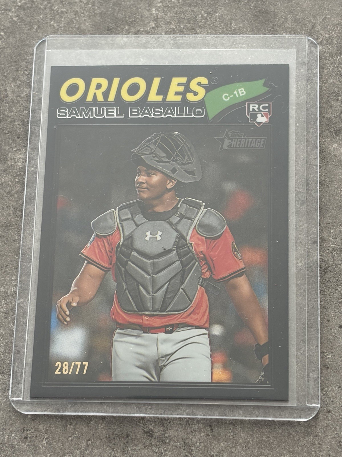 2026 Topps Heritage Samuel Basallo Black 28/77 Chrome RC #175 🔥🚀 Orioles