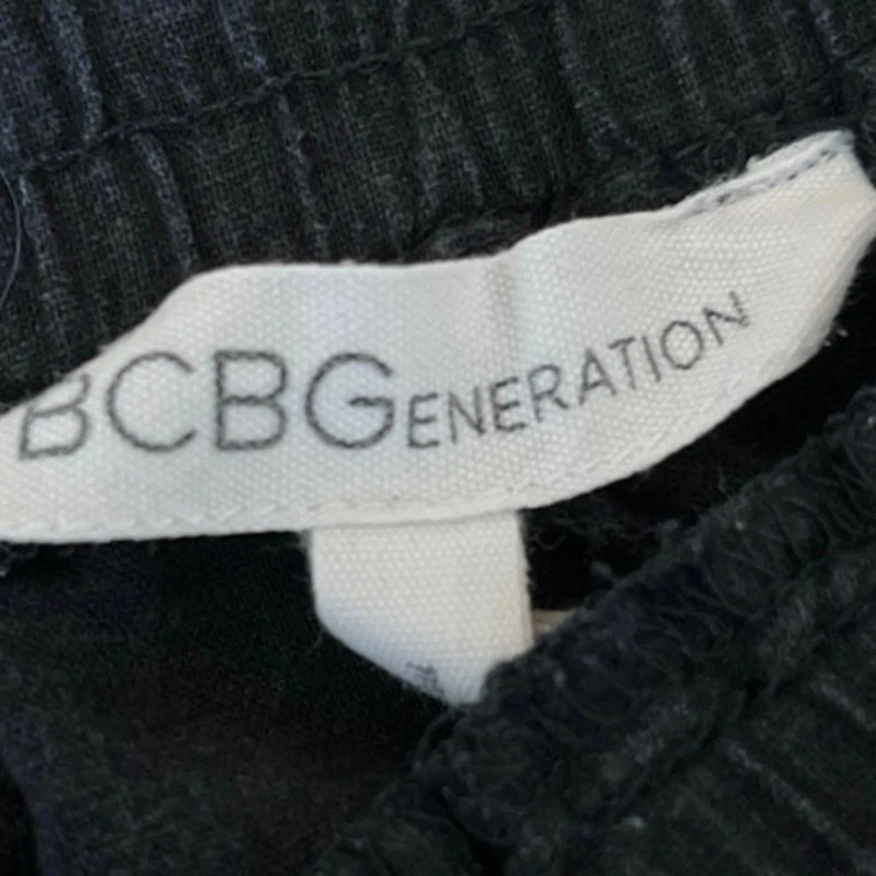 Pantalones Cortos Informales Sencillos BCBGeneration Cordón de Lino Negro Tiro Medio Talla S Foto 3 de 4