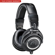 Audio-Technica ATH-M50X Professional Studio Headphones (Black) + Warranty Bundle