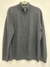Quince Mongolian Cashmere Classic Quarter Zip Sweater Golf Gray Sz XL