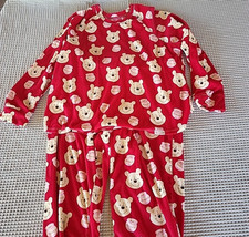 Disney Winnie the Pooh Pajama Set 2-Piece Women's Size L, Red Yellow Bear Honey