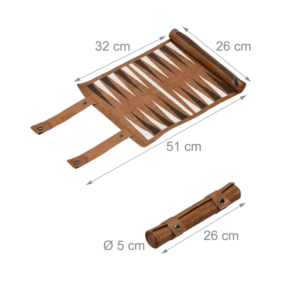 Backgammon zum Aufrollen Brettspiele Reise-Backgammon Reisespiel Tavla Spiel - Bild 4 von 4