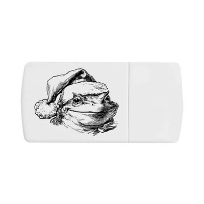 Pillendose ''Weihnachtsfrosch'' mit Tablettenteiler (PI00039750)