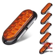 6x 6" Oval Amber 10 LED Trailer Lights LED Signal and Parking Stop Turn Brake