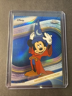 2025 Topps Chrome Disney Sorcerer's Apprentice Mickey Blue Refractor 019/150