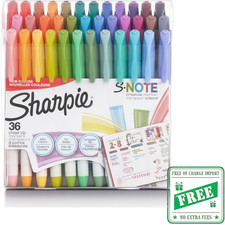 Sharpie S-Note Pastel Creative Markers Chisel Tip Assorted Colors 36 Ct Set Pack