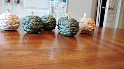 Fall jute pumpkin boho set of 6 small