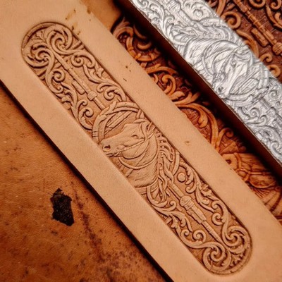 3D Horsehead Leather Embossing StampTool, Craft Long Belt Carving Stamping Tool