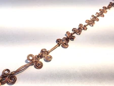 Handmade Antique Copper Wire Wrapped Artisan Jewelry Necklace