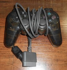 OFFICIAL SONY PLAYSTATION SMOKE GRAY CLEAR "DUAL SHOCK" PS2 WIRED CONTROLLER