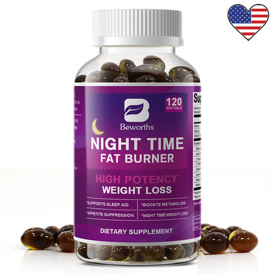 Night Time Fat Burner Reduce Belly Slimming Weight Loss 120 Capsules