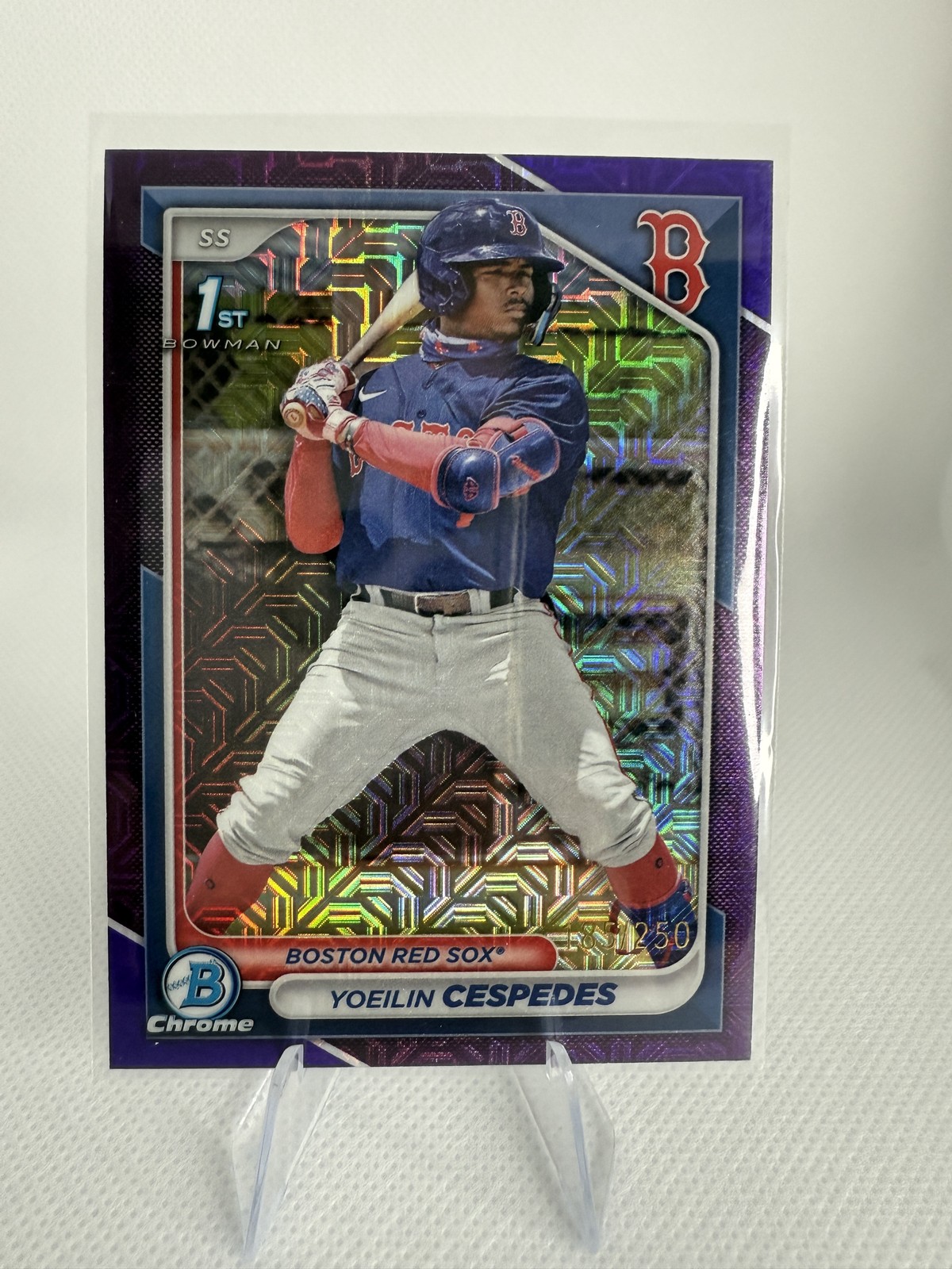 2024 Bowman #BCP-139 Yoeilin Cespedes Chrome Prospects Purple RayWave 185/250