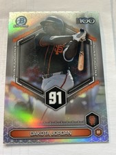 Dakota Jordan 2026 Bowman Chrome Refractor Top 100 Giants #BTP-91