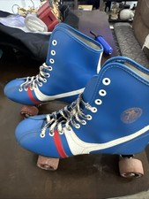 Fireball Official Women's Roller Derby Shoes Skates Size 7, Red/White/Blue
