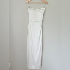 NEW Reformation Ariyah Corset Satin Maxi Dress Ivory Bridal | US 2 UK 6