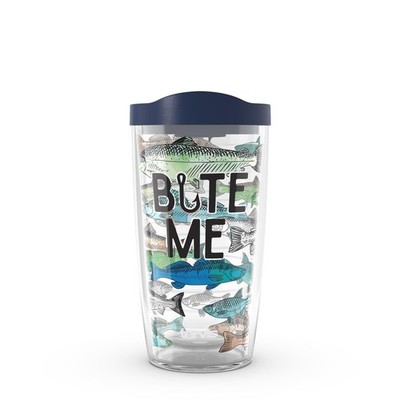 Tervis Bite Me Made in USA Double Walled Insulated Tumbler 16 Ounces, Clear 