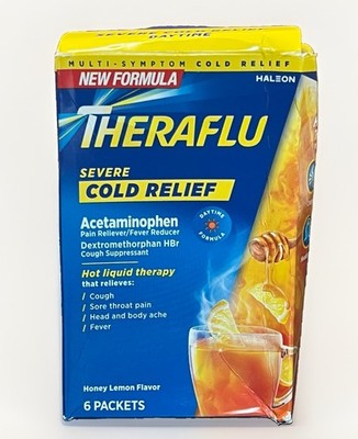 THERA FLU Severe Cold Relief Day Time Hot Liquid Therapy 6 ct - Honey Lemon