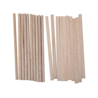 20 Stück unvollendete Holzhandwerk Holzstab Dübelstange für