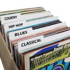 MayRecords 30 pcs Vinyl Record Dividers 12.9" White Plastic for Album Crate DVD