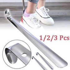 1-3Pcs 21in Extra Long Handle Horn Stainless Steel Metal Shoes Remover Shoehorn