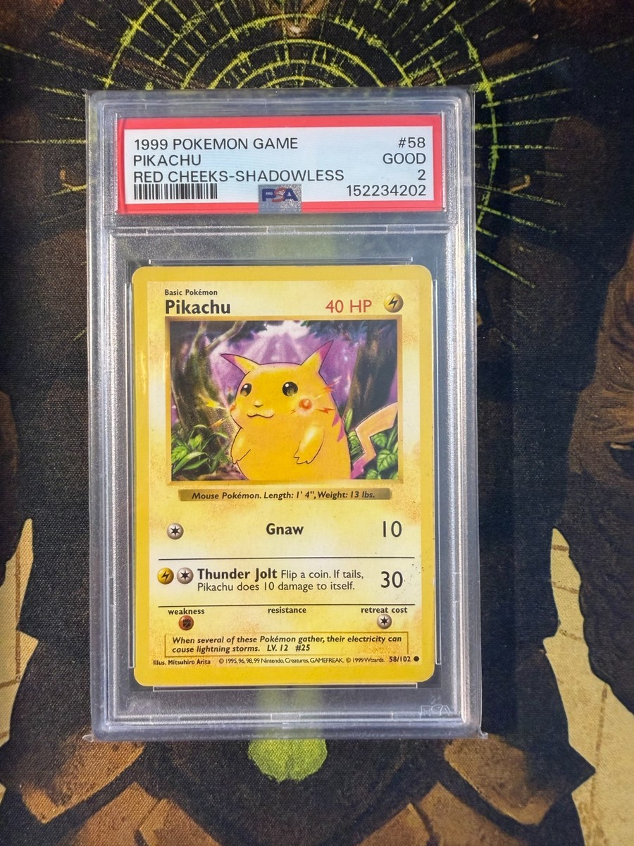 Pikachu (Red Cheeks) 058/102 Base Set (Shadowless) Regular for