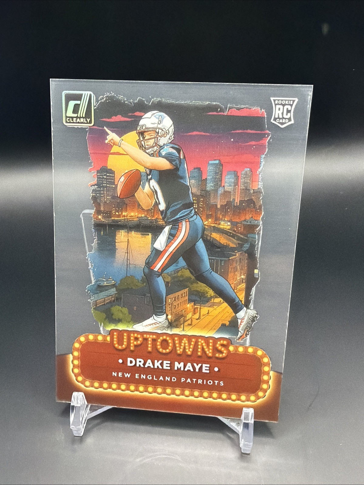 Drake Maye - Uptowns Clearly Rookie Card - 2024 Panini Donruss 