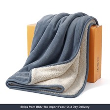 Waterproof Dog Blankets for Small Dogs, Reversible Sherpa Fleece Thick Puppy Bla