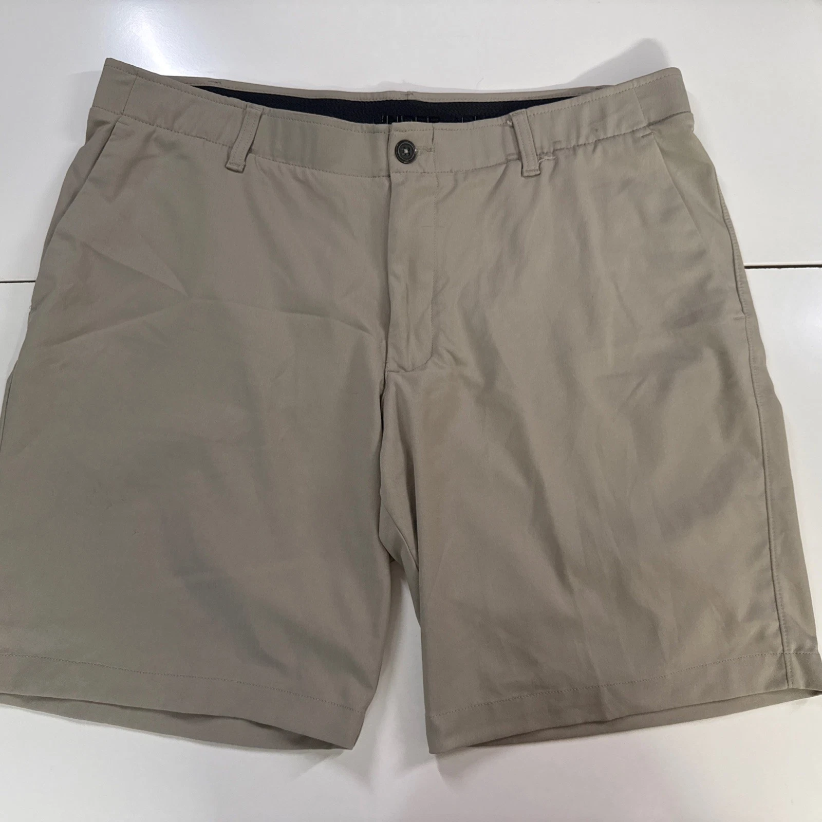 Under Armour Men's Shorts 38/10 Khaki Stretch Hiking Outdoor, Free Shipping