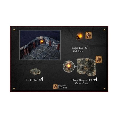 Dwarven Forge Dwarvenite Painted Classic Dungeon LED Curved Corners New