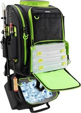 Large Fishing Backpack with Cooler for 3 Tackle boxes Fishing Bag with Rod Ho...