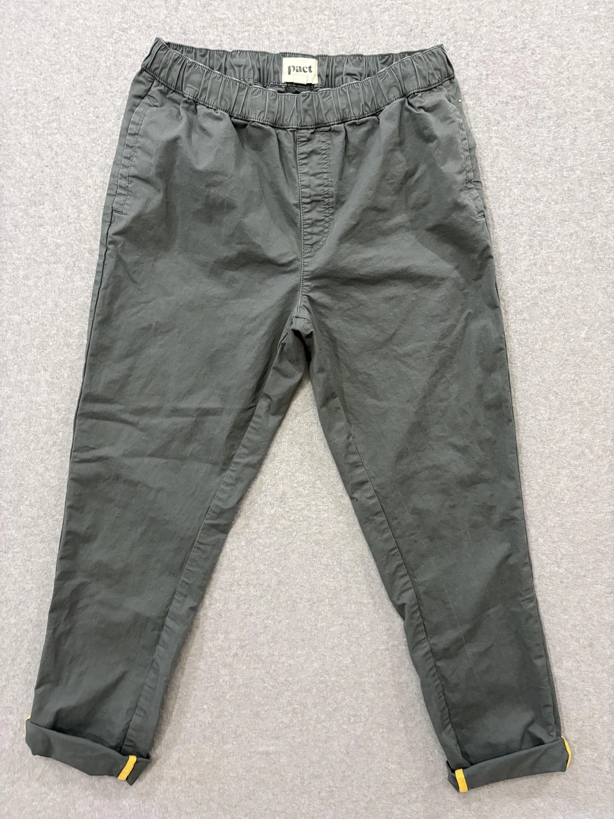 Pact Jogger Pants Mens XL Gray Elastic Waist Drawstring Tapered Casual Pockets