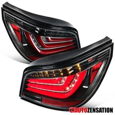 Fit 2008-2010 BMW E60 5-Series Slick Black LED Bar Tail Lights Rear Brake Lampa