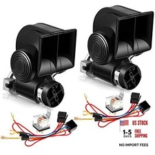 2 Pack 12v 150db Loud Train Horn for Car Electric Air Horn for Truck 150 Black